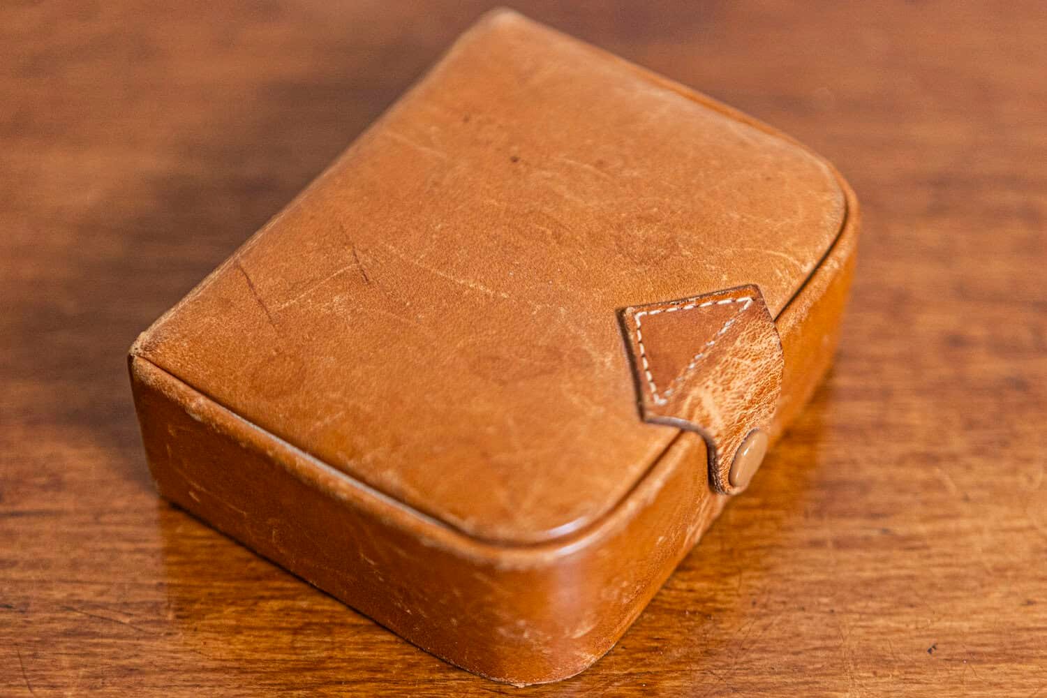 American 20th Century Camalier & Buckley Caramel Leather Case with Buttoned Strap - JAA