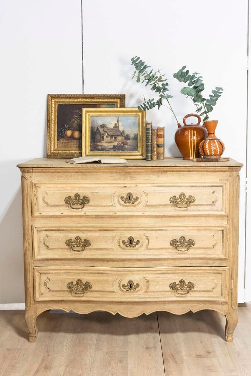 18th Century French Provincial Commode — Walnut with Brass - JAA