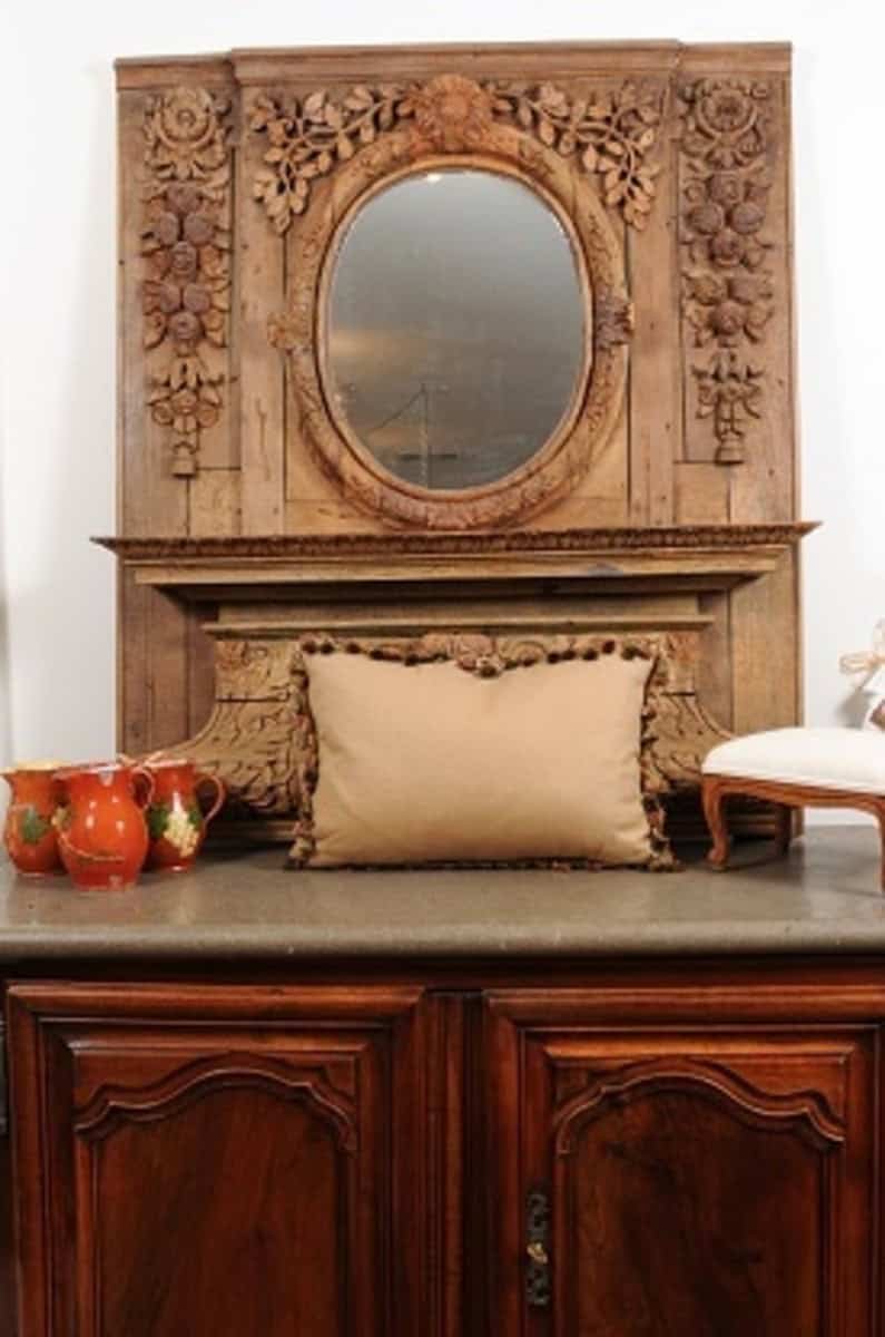 Pillow Made from a 19th Century French Tapestry with Floral Décor and Tassels - JAA