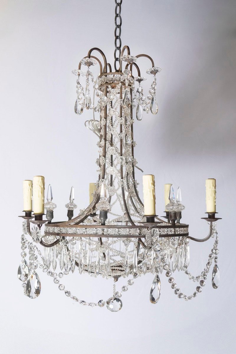 20th Century French Directoire Style Crystal Chandelier - JAA