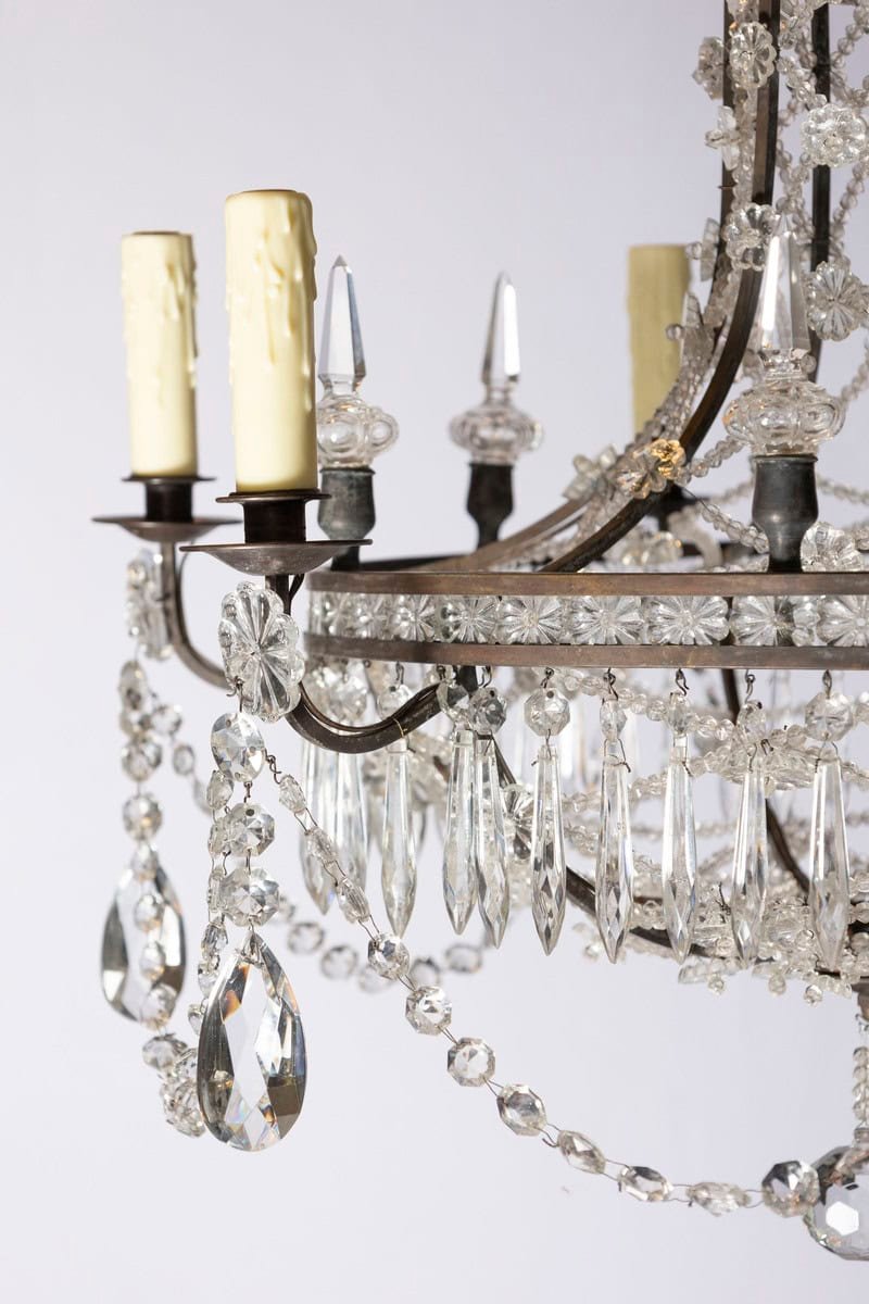 20th Century French Directoire Style Crystal Chandelier - JAA