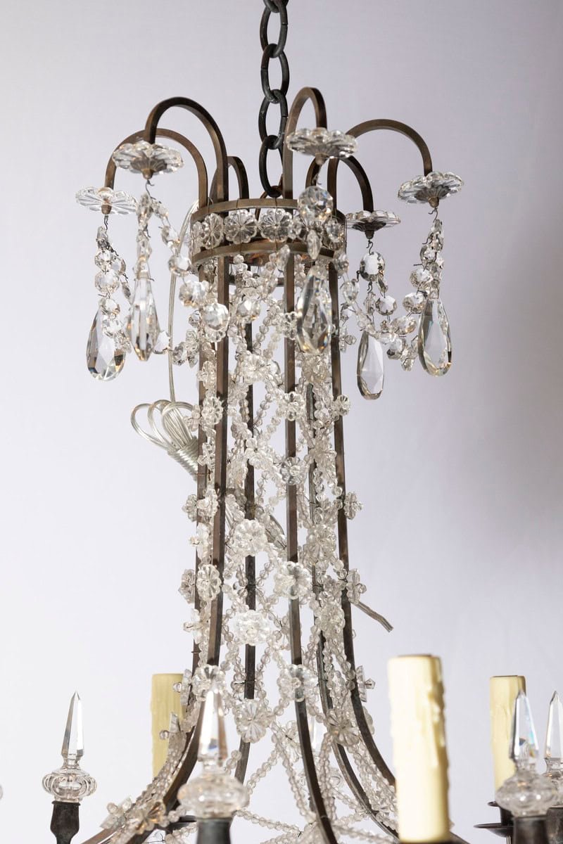 20th Century French Directoire Style Crystal Chandelier - JAA