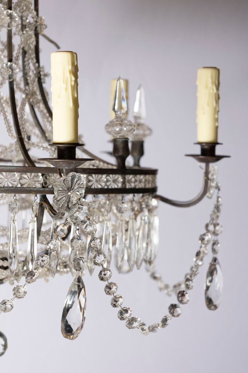 20th Century French Directoire Style Crystal Chandelier - JAA