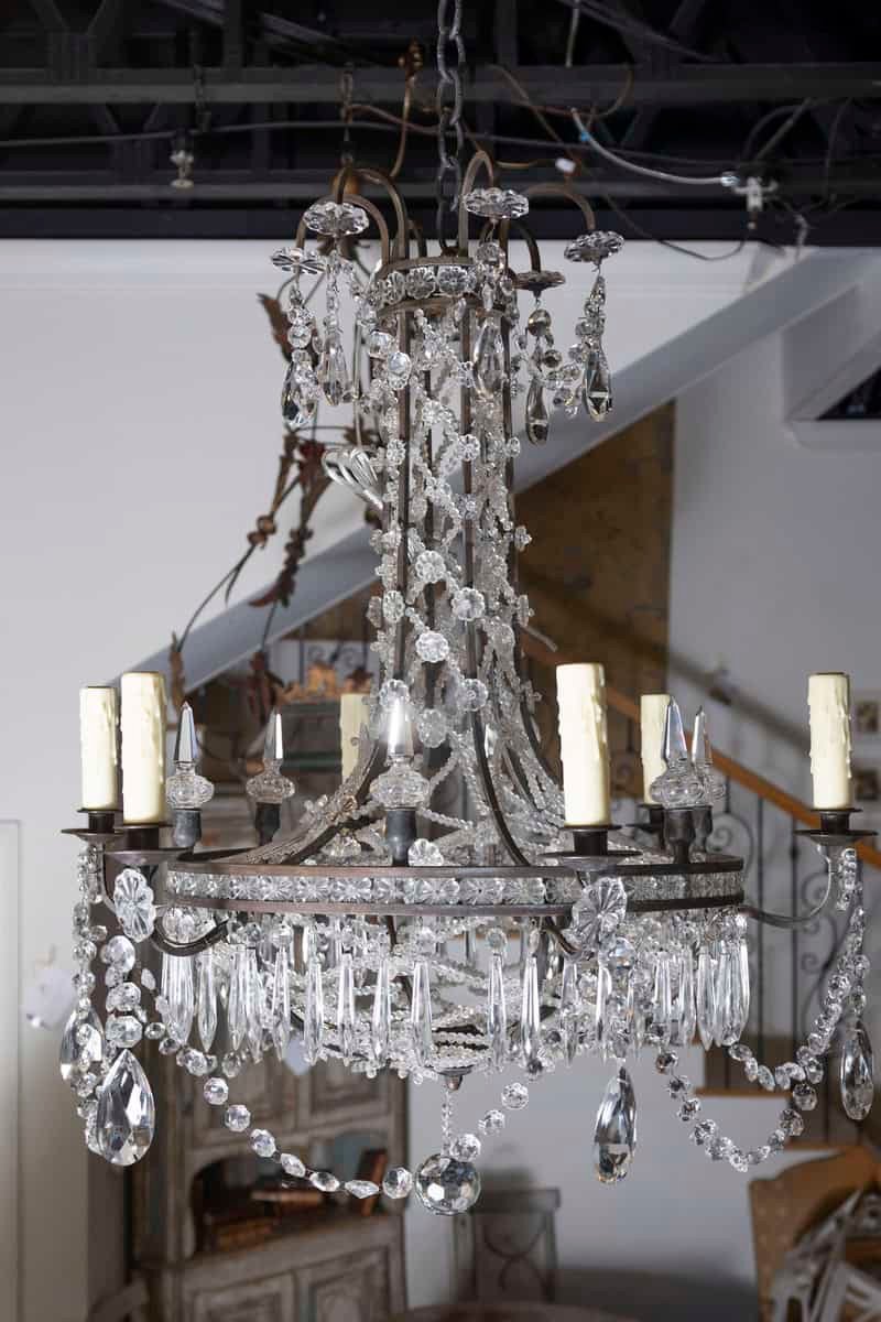 20th Century French Directoire Style Crystal Chandelier - JAA