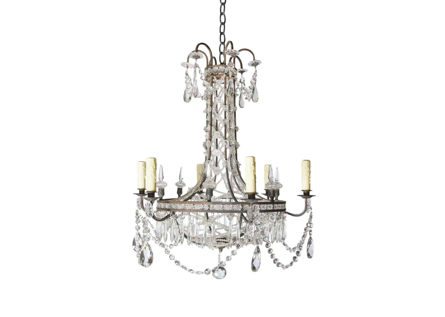 20th Century French Directoire Style Crystal Chandelier