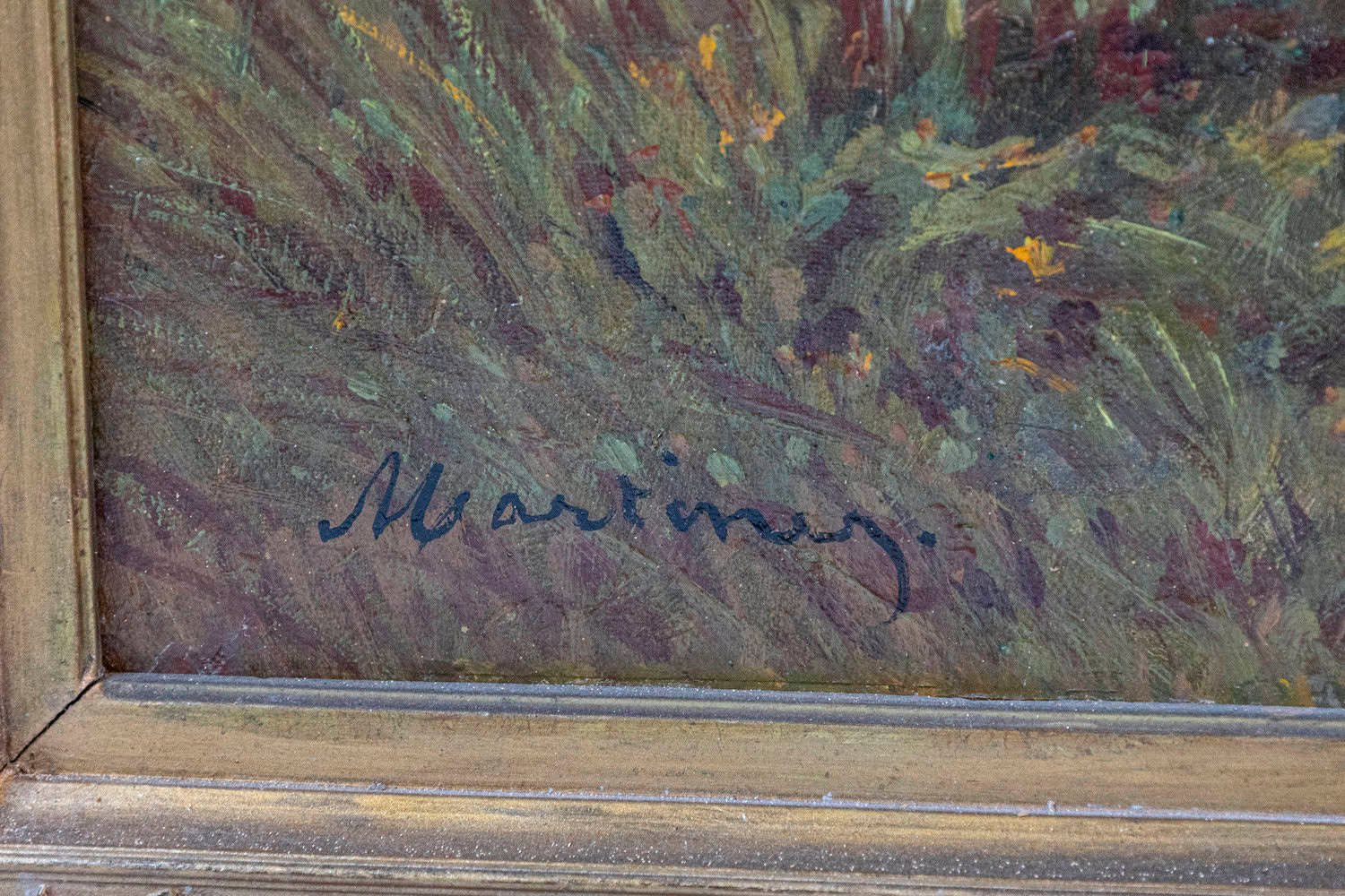 French Barbizon Oil Painting of Cattle Herd by Pablo Martinez del Rio, 1870s - JAA