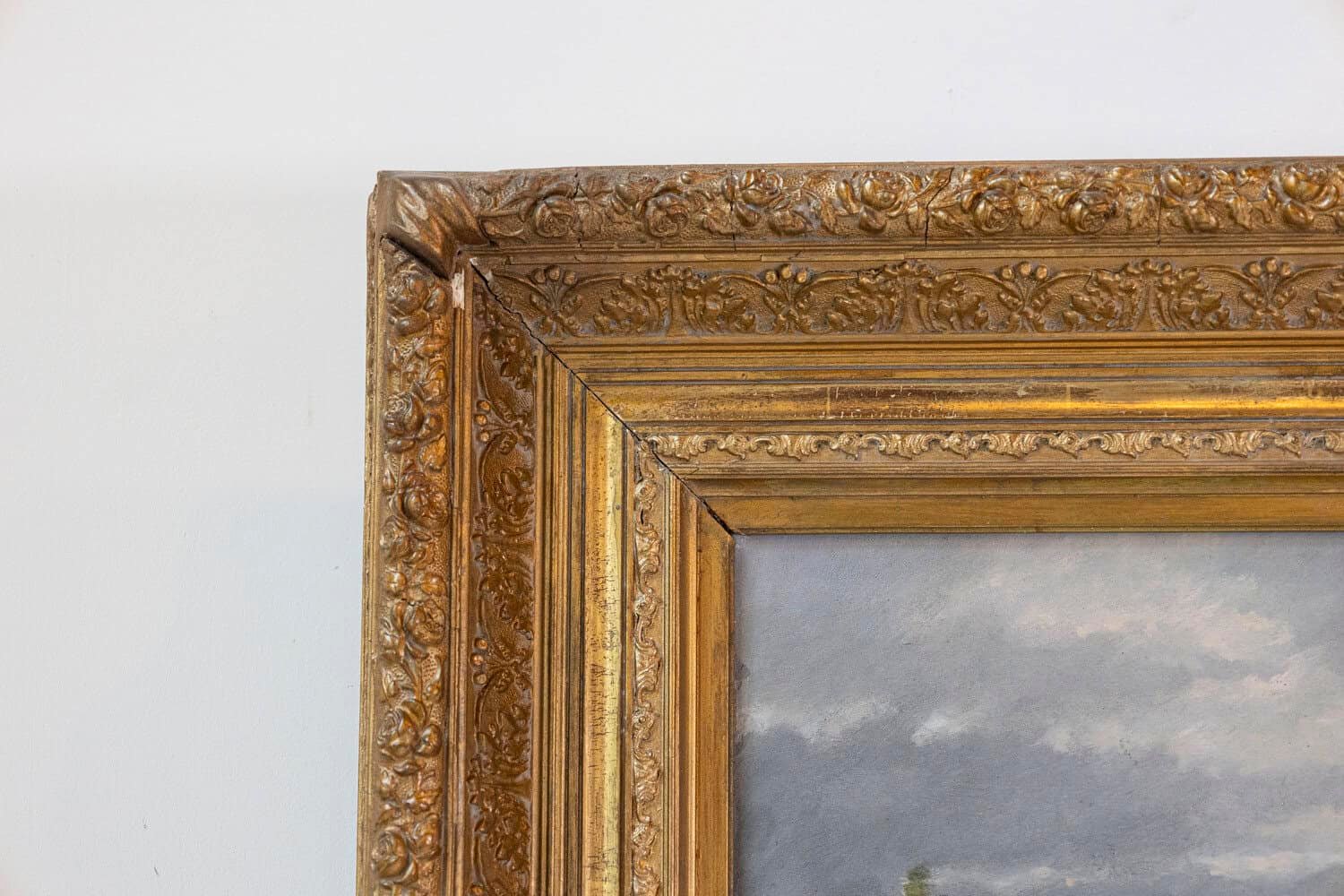 French Barbizon Oil Painting of Cattle Herd by Pablo Martinez del Rio, 1870s - JAA