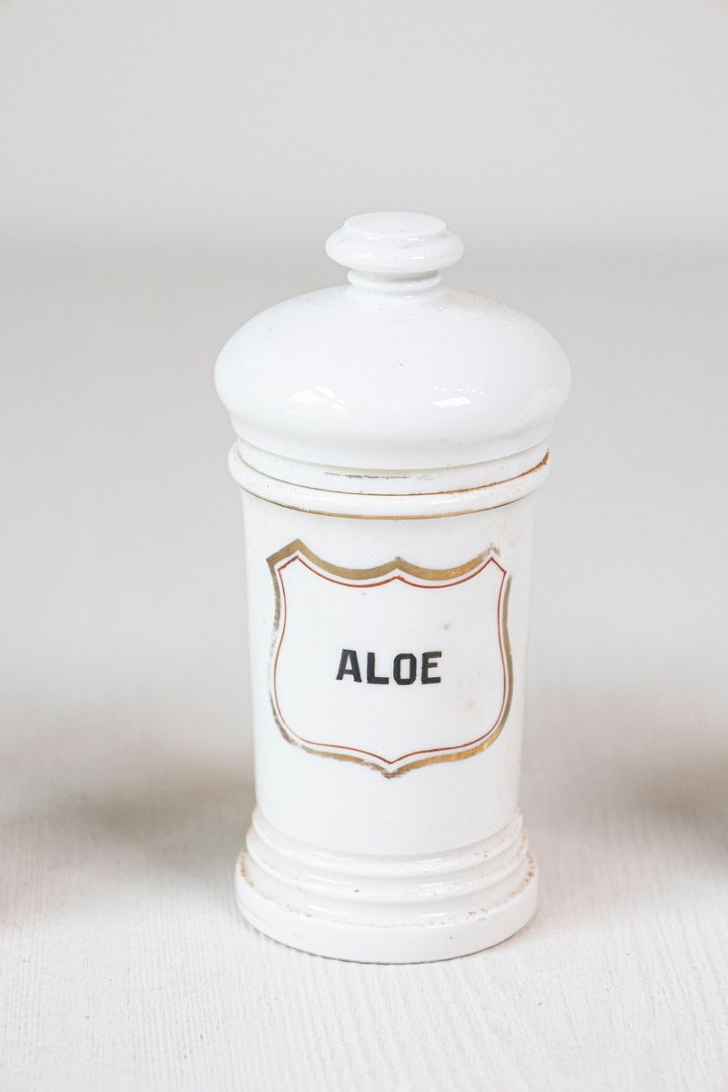 Italian 20th Century Porcelain Pharmacy Jars with Labels - JAA