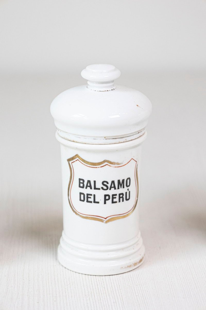 Italian 20th Century Porcelain Pharmacy Jars with Labels - JAA