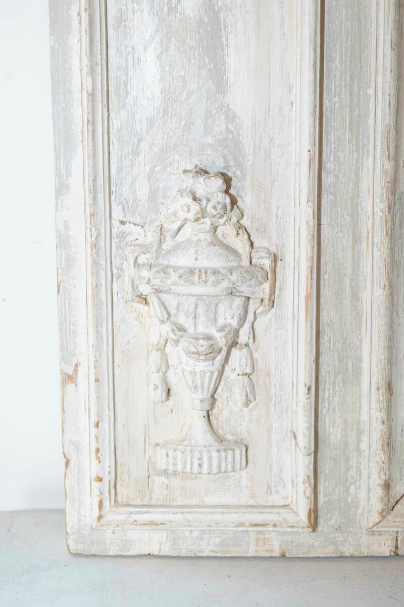 French Louis XVI 1790s Trumeau Mirror with Carved Liberal Arts Allegory - JAA