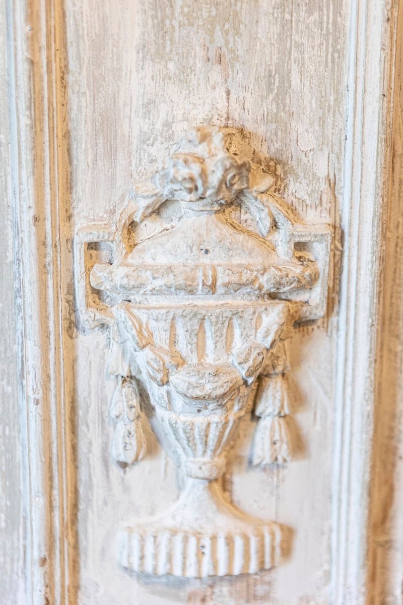 French Louis XVI 1790s Trumeau Mirror with Carved Liberal Arts Allegory - JAA