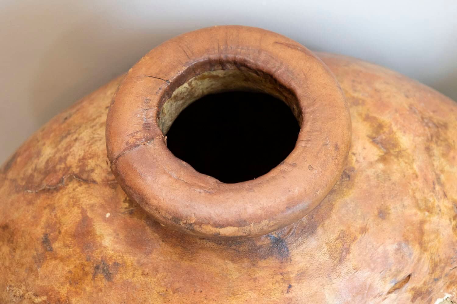 Large Spanish Papier-Mâché Olive Oil Jar with Aged Patina, circa 1830 - JAA