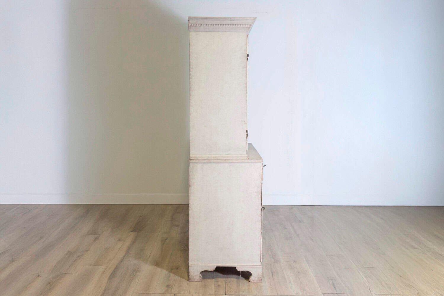 1834 Swedish Two-part Painted Cabinet with Doors and Graduated Drawers - JAA