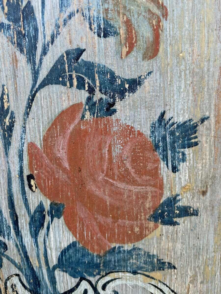 Tyrolean Late 18th Century Painted Pine Armoire with Original Folk Art Finish, Dated 1793 - JAA