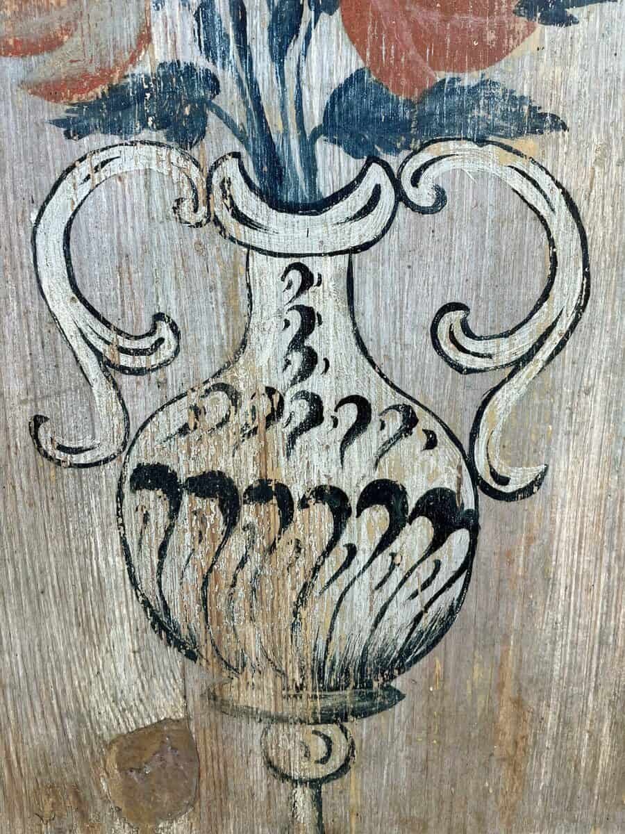 Tyrolean Late 18th Century Painted Pine Armoire with Original Folk Art Finish, Dated 1793 - JAA