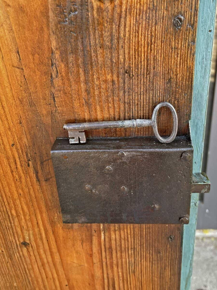 Tyrolean Late 18th Century Painted Pine Armoire with Original Folk Art Finish, Dated 1793 - JAA