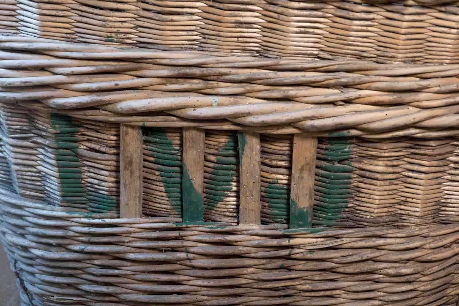 French Early 20th Century Wicker Grape Harvesting Basket - JAA