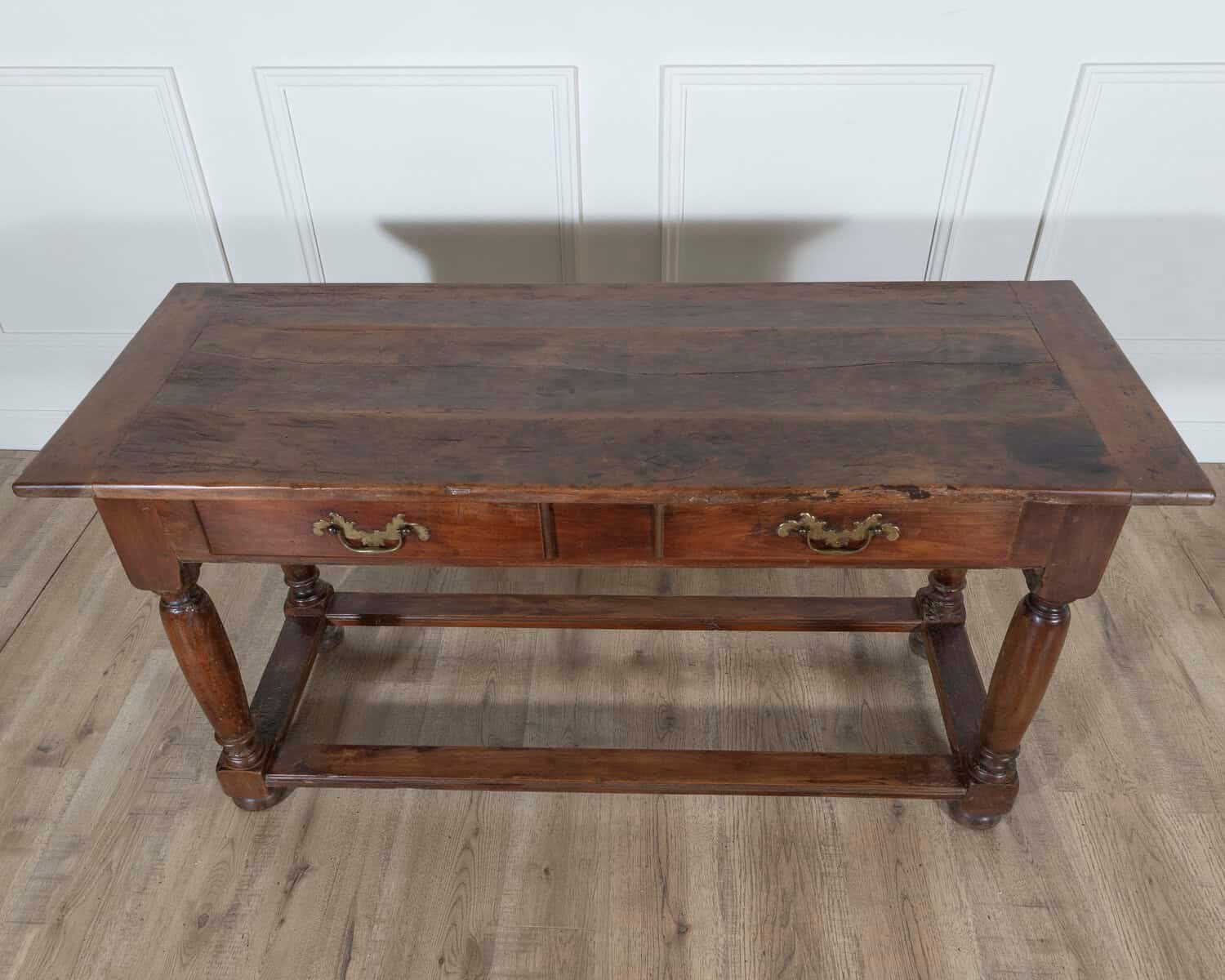 18th-Century Fruitwood Console Table with Two Drawers - JAA