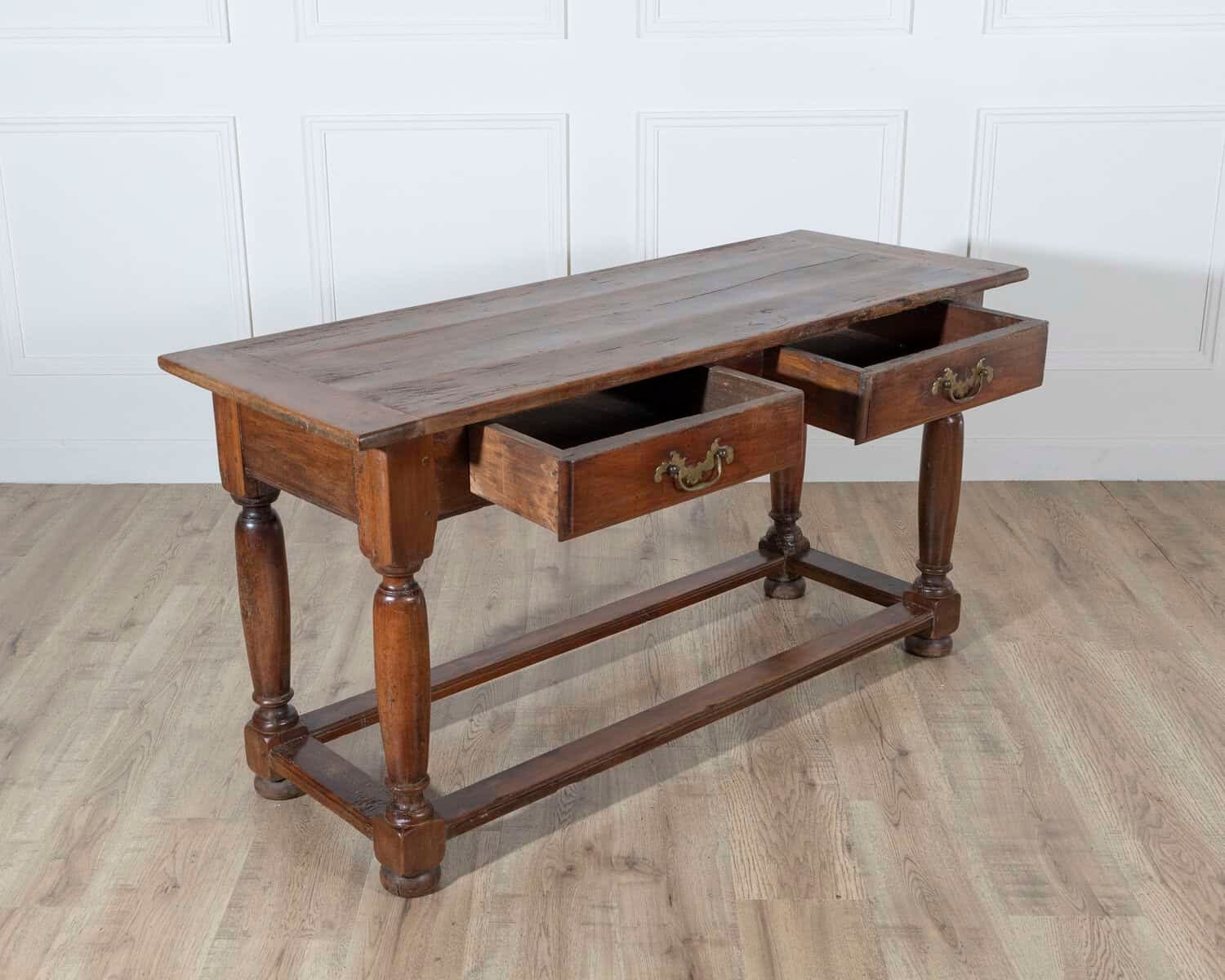 18th-Century Fruitwood Console Table with Two Drawers - JAA