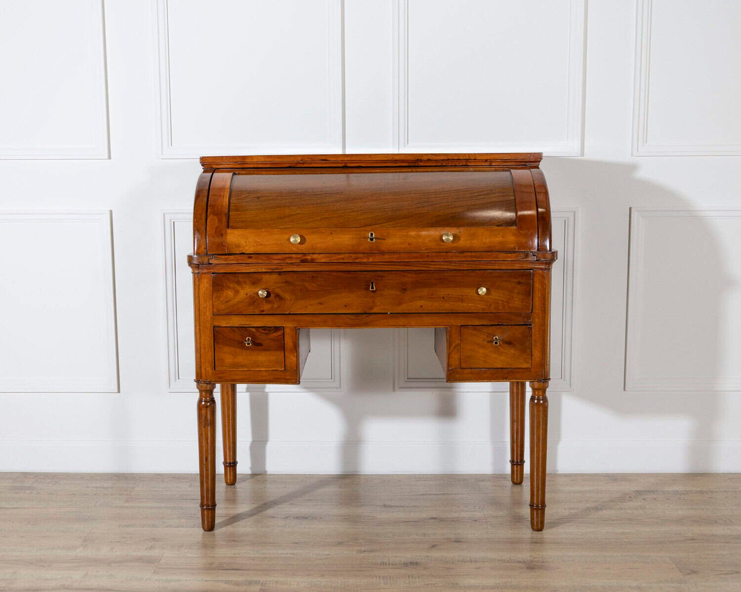 19th-Century Italian Charles X Walnut Cylinder Desk - JAA