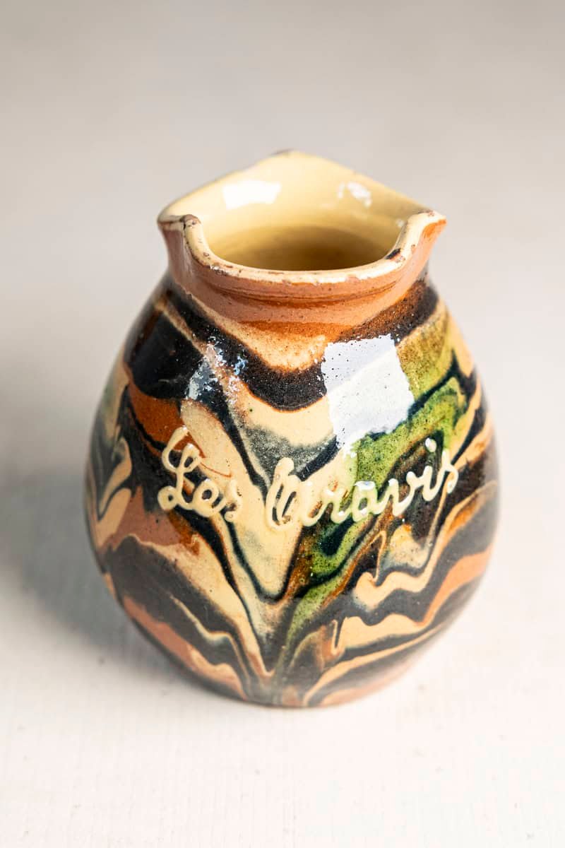 Mid-20th Century French Marbled Glazed Terracotta Pitcher,  “Les Uravis” - JAA