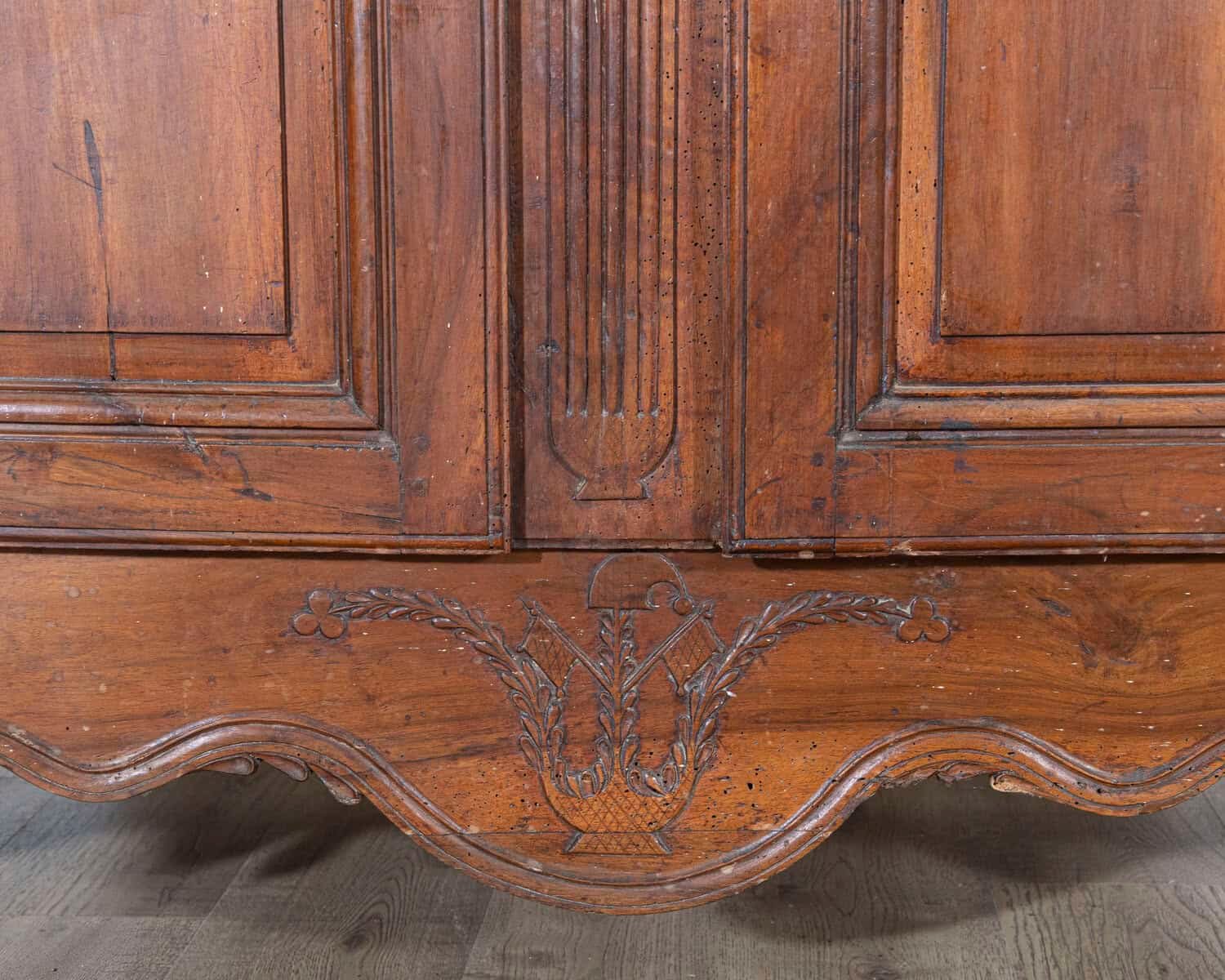 French Walnut Armoire Linen Cupboard, Transition Louis XV–Louis XVI Period, 18th Century - JAA