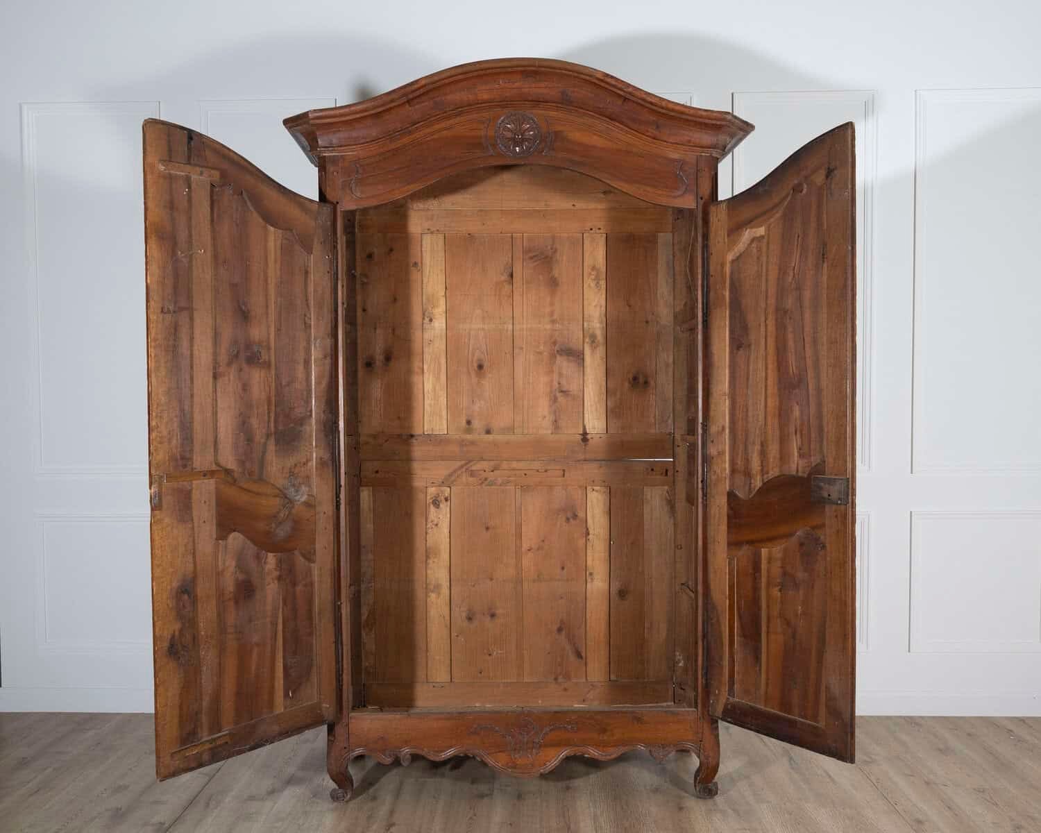 French Walnut Armoire Linen Cupboard, Transition Louis XV–Louis XVI Period, 18th Century - JAA