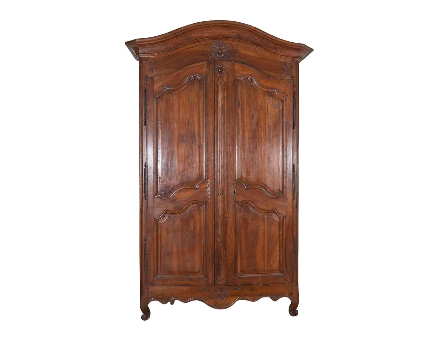 French Walnut Armoire Linen Cupboard, Transition Louis XV–Louis XVI Period, 18th Century - JAA