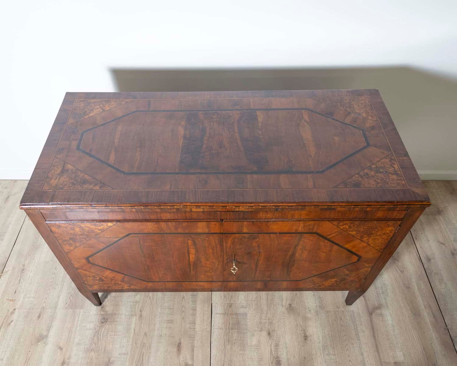 18th Century Louis XVI Period Italian Inlaid Sideboard in Walnut and Mixed Woods - JAA