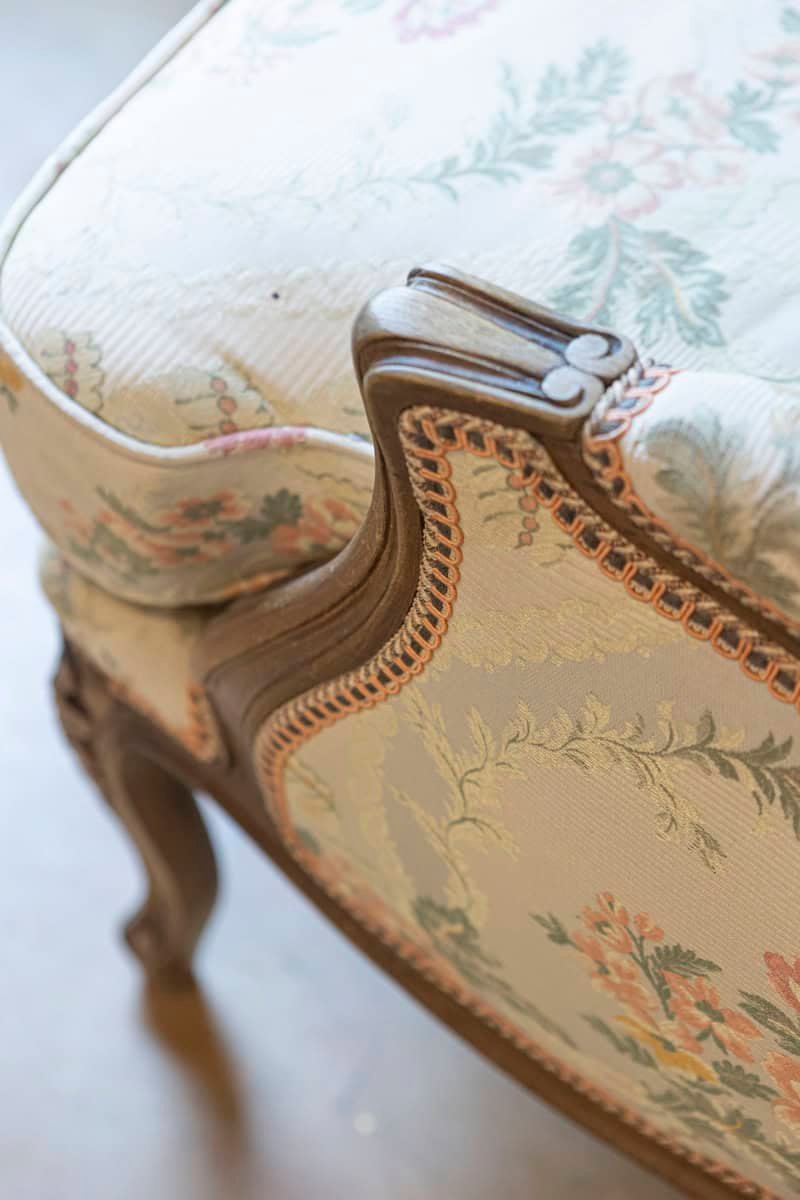 Pair of French Louis XV Style Bergères À Oreilles with Carved Floral Décor - JAA