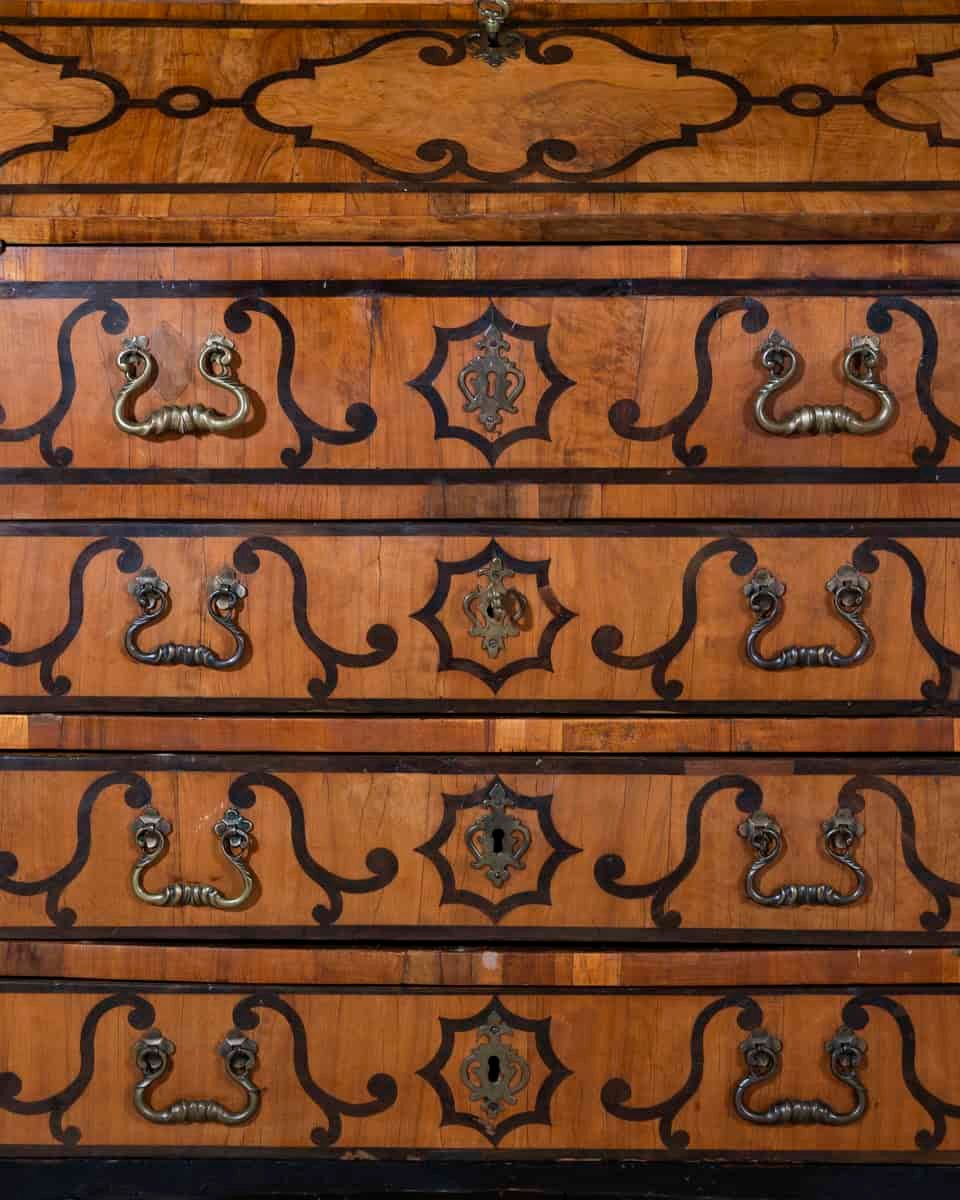Veneered And Inlaid Italian Secretaire - 18th Century - JAA