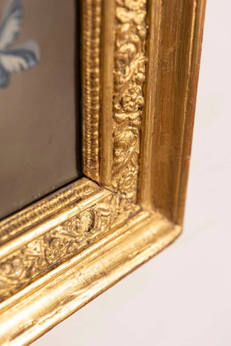 French Empire Period Pastel and Gouache Painting, circa 1810 in Giltwood Frame - JAA