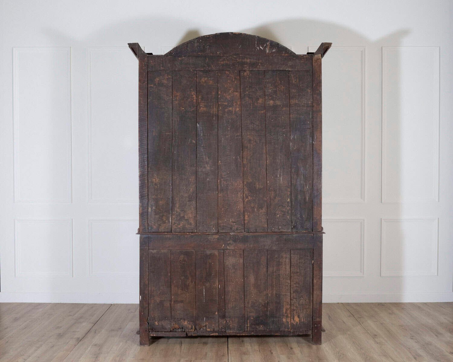 18th Century French Blond Oak Buffet Deux Corps with Molded Panels - JAA