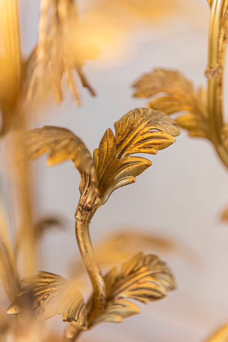 20th Century French Gilt Metal Chandelier in the Style of Coco Chanel - JAA