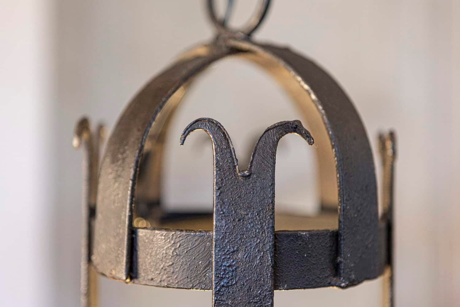 Pair of French Wrought-Iron Single Light Cylindrical Lanterns, Wired for the USA - JAA