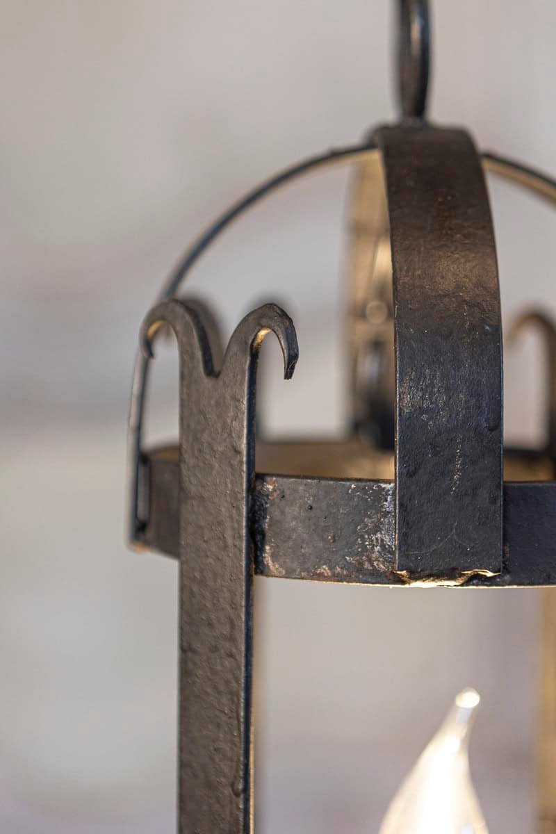 Pair of French Wrought-Iron Single Light Cylindrical Lanterns, Wired for the USA - JAA