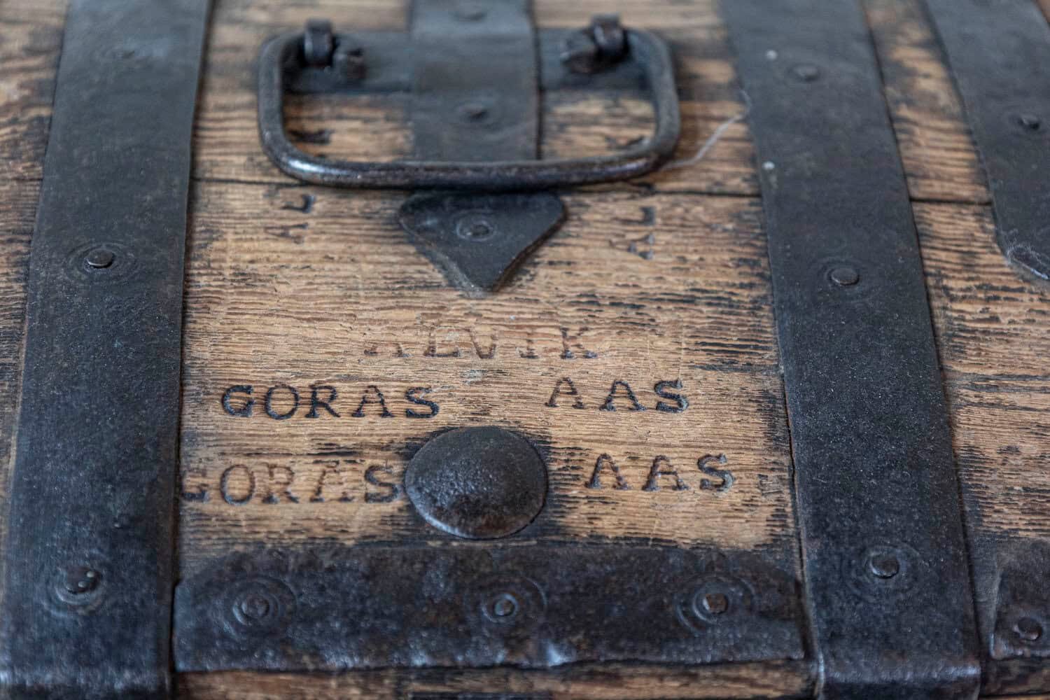 Swedish 1790s Rustic Oval Top Wooden Box with Iron Accents and Distressed Patina - JAA