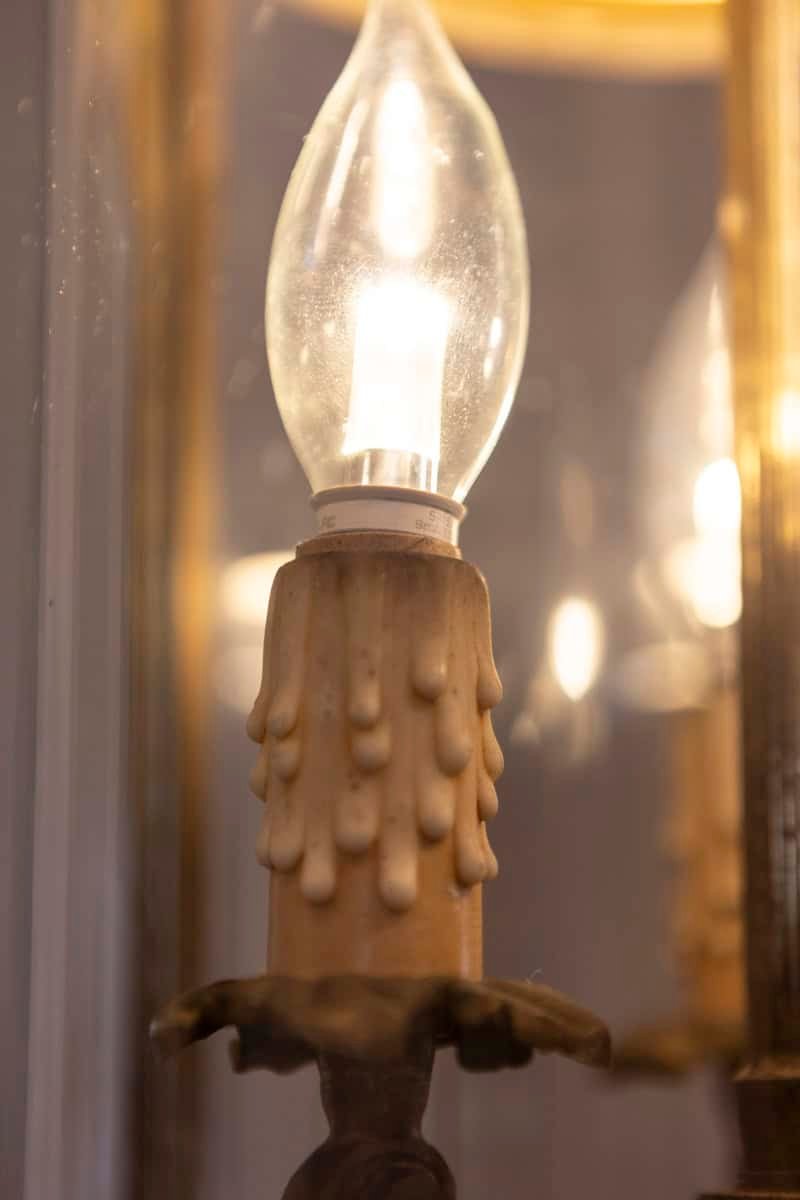 Elegant 20th Century French Gilt Brass Lantern with Curved Detailing - JAA