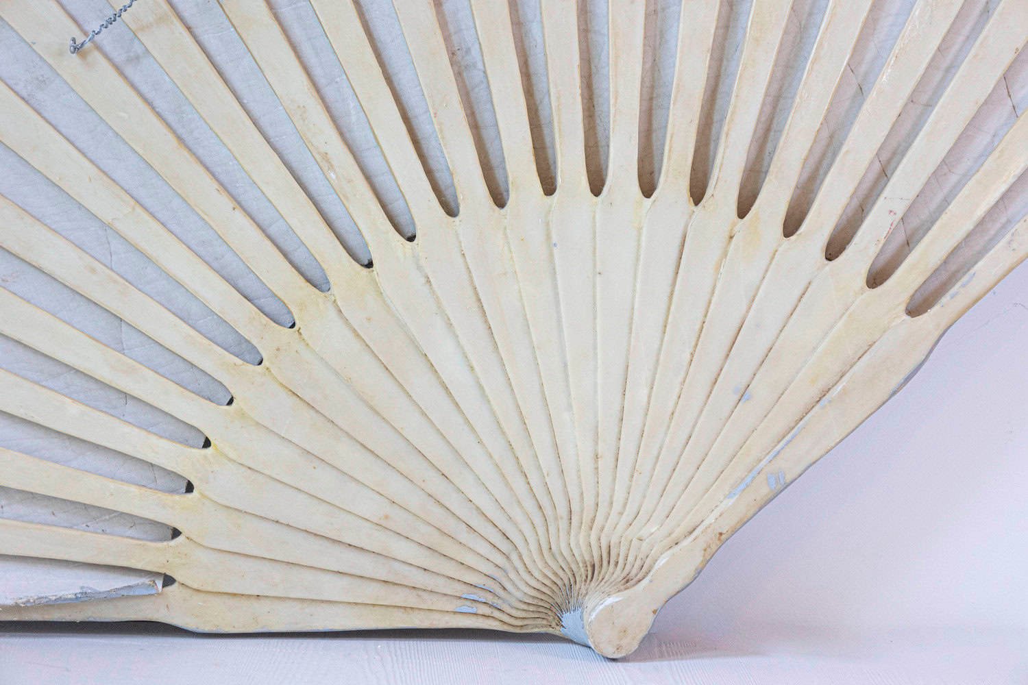 Large 19th Century French Decorative Fan with Chubby Angels on Blue Sky - JAA