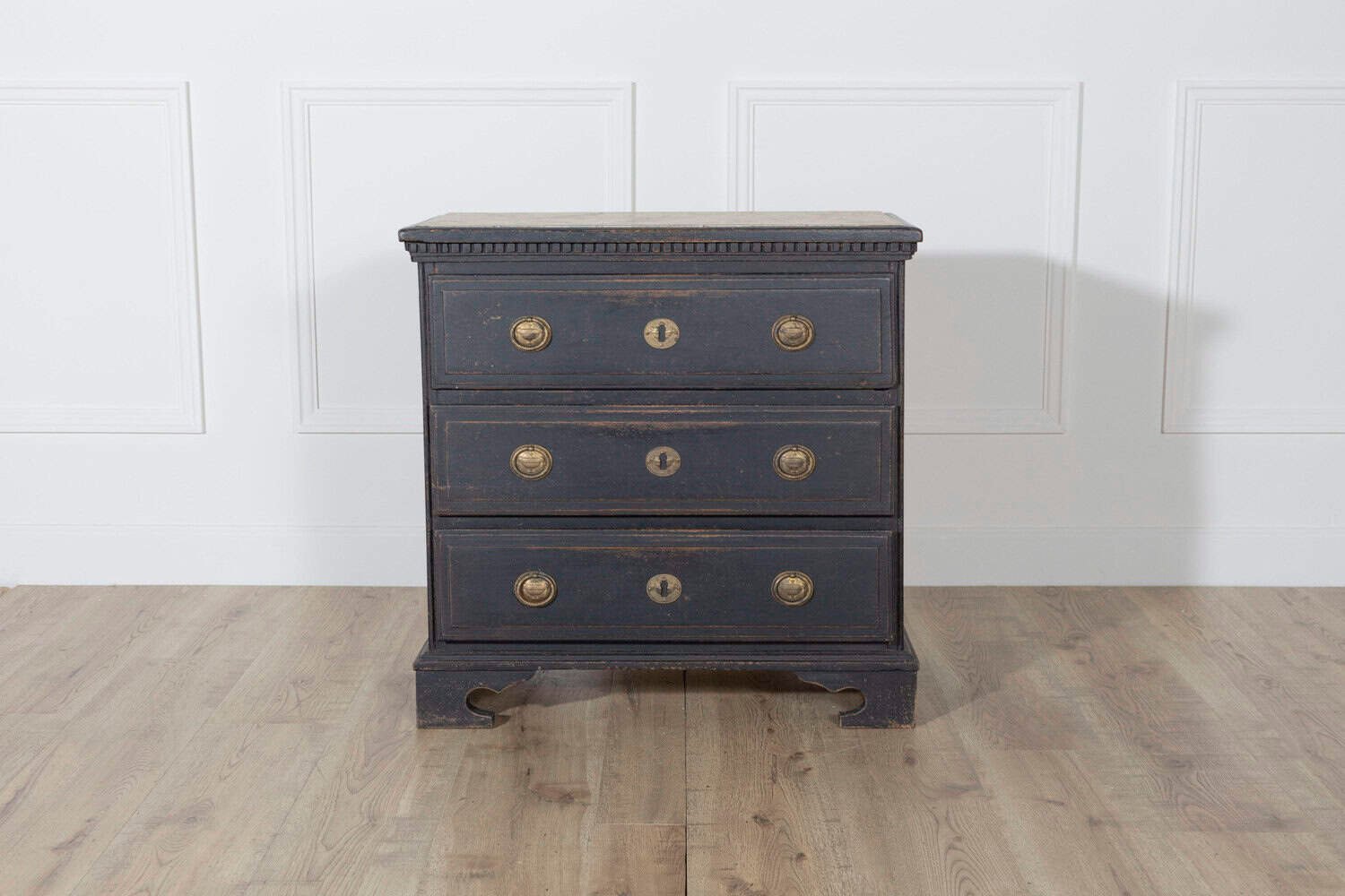 Danish Louis Seize Style Chest of Drawers with Painted Marble Top, circa 1920 - JAA
