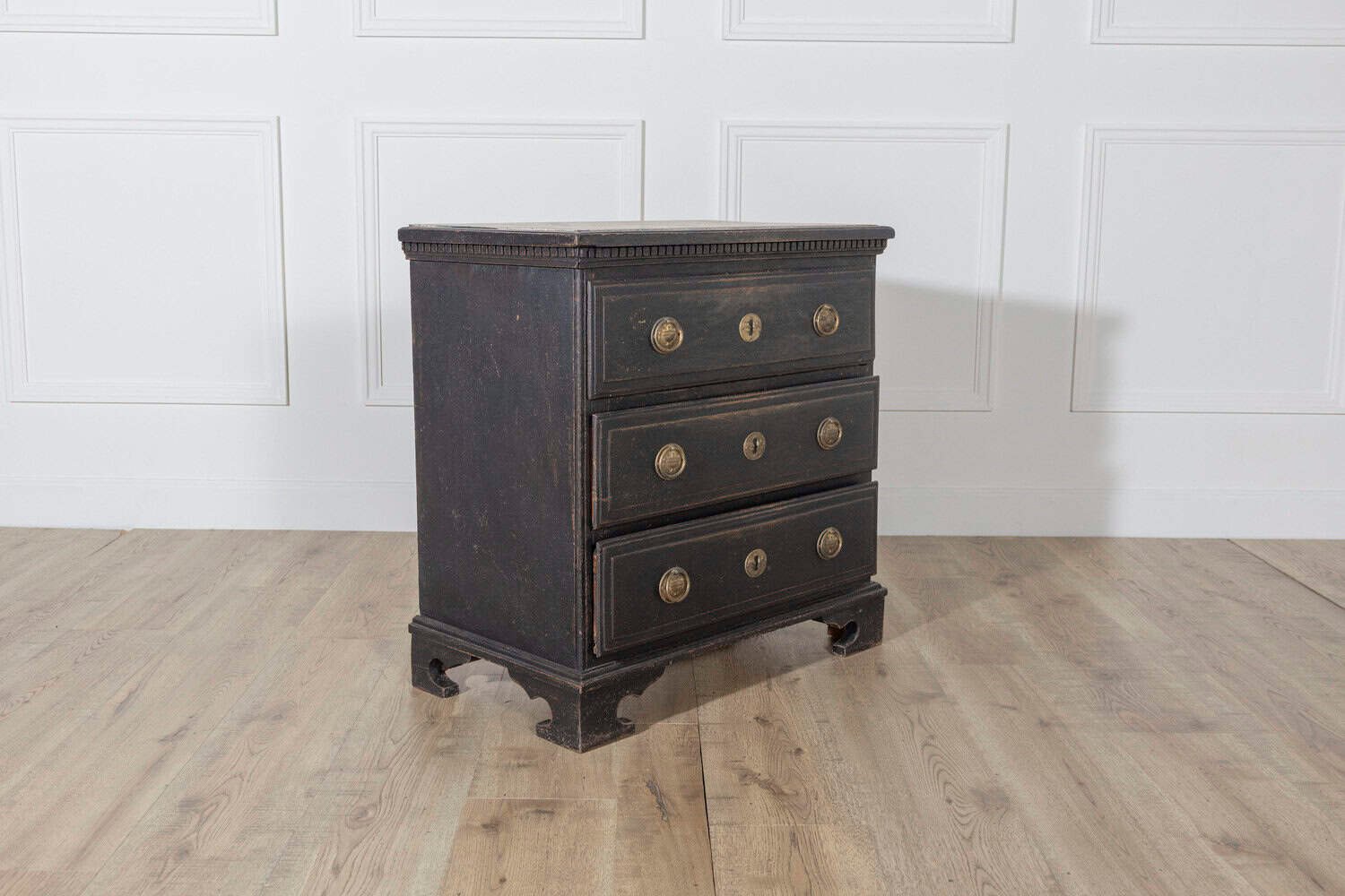 Danish Louis Seize Style Chest of Drawers with Painted Marble Top, circa 1920 - JAA