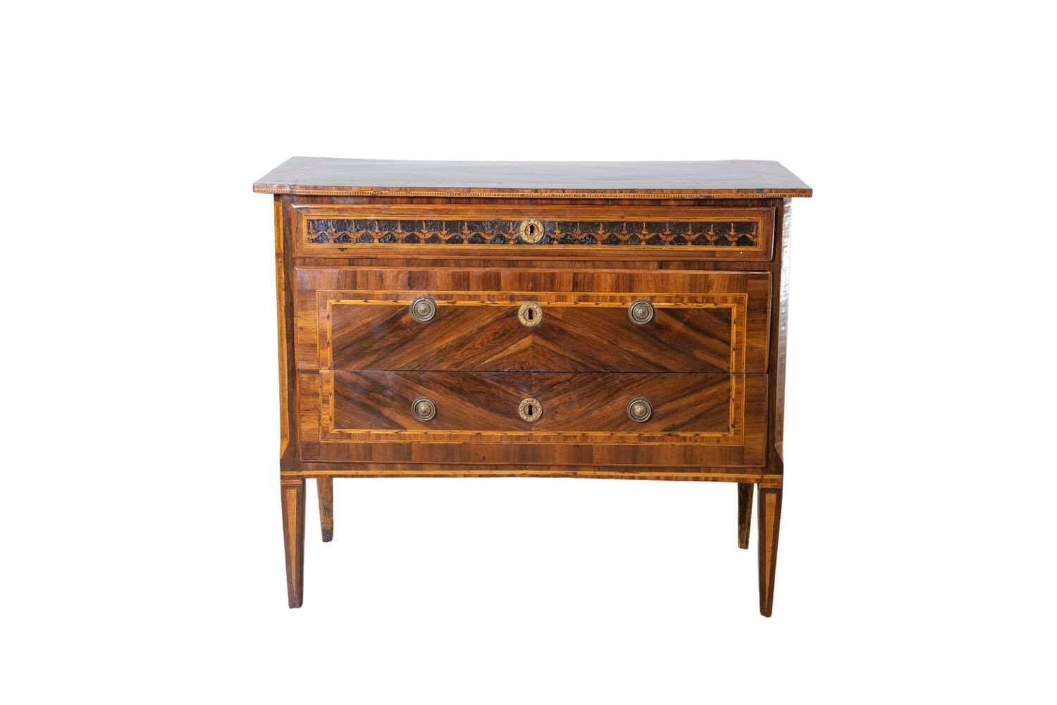 Late 18th Century Veneered Louis XVI Chest Of Drawers