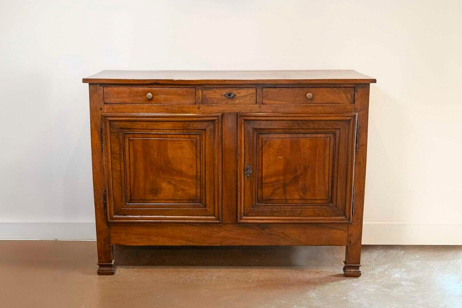 Italian 19th Century Walnut Buffet with Three Drawers over Two Molded Doors - JAA