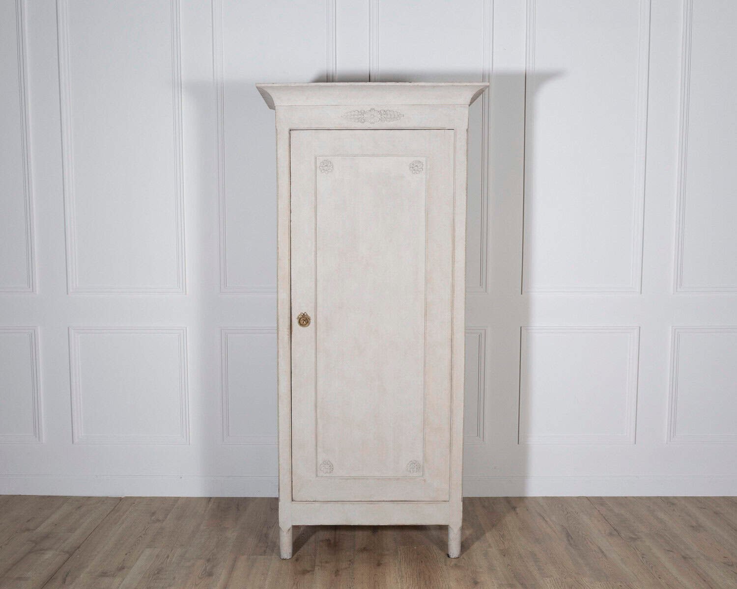 Swedish Painted Linen Closet with Shelves, Circa 1890 - JAA