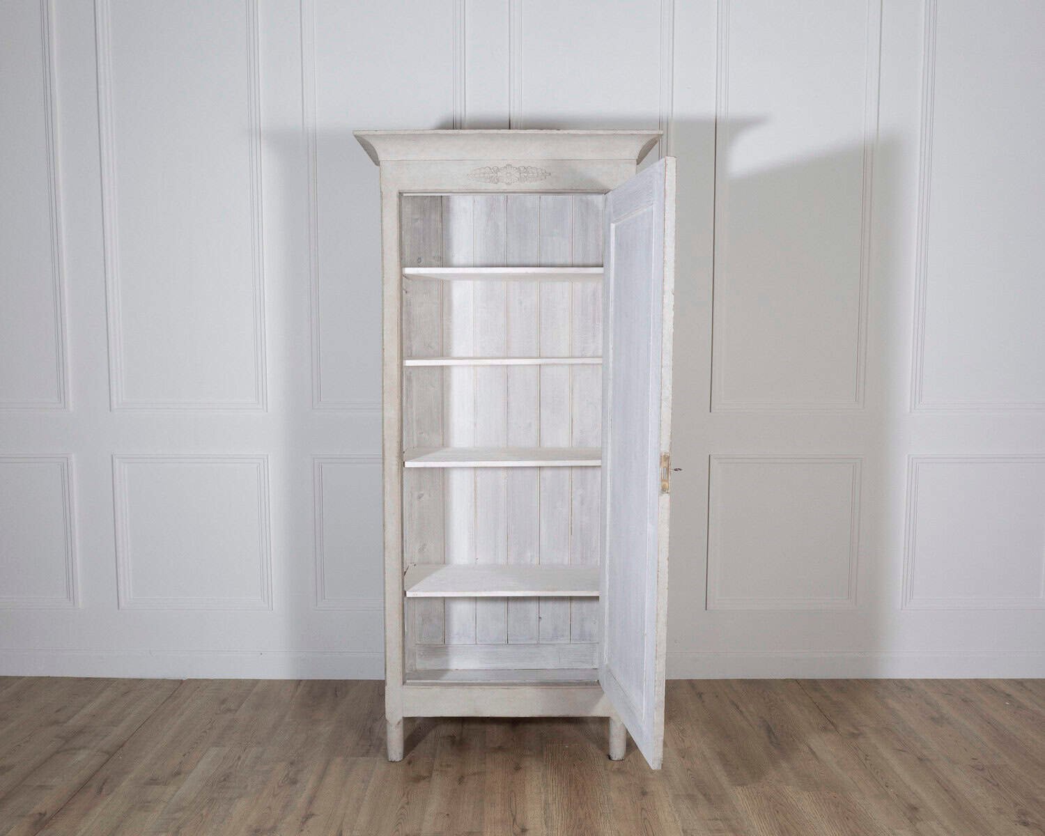 Swedish Painted Linen Closet with Shelves, Circa 1890 - JAA
