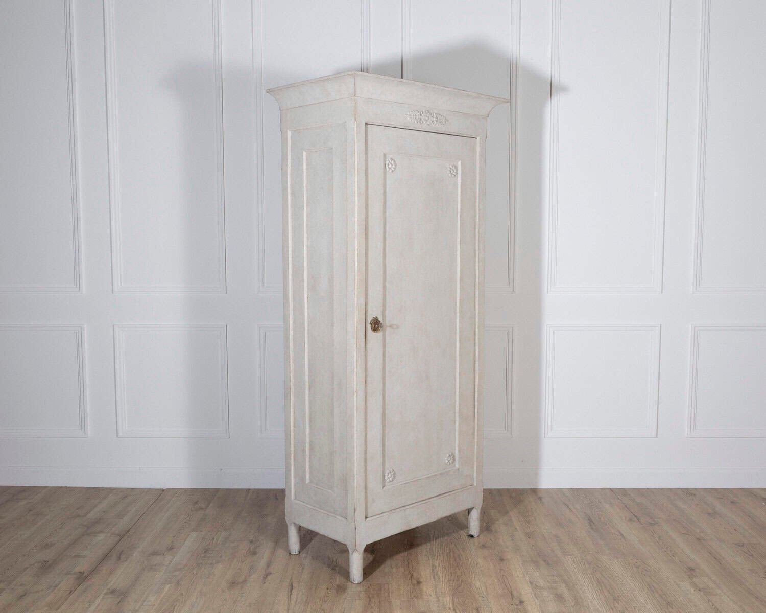 Swedish Painted Linen Closet with Shelves, Circa 1890 - JAA
