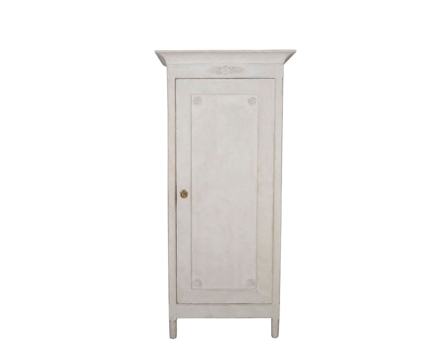 Swedish Painted Linen Closet with Shelves, Circa 1890
