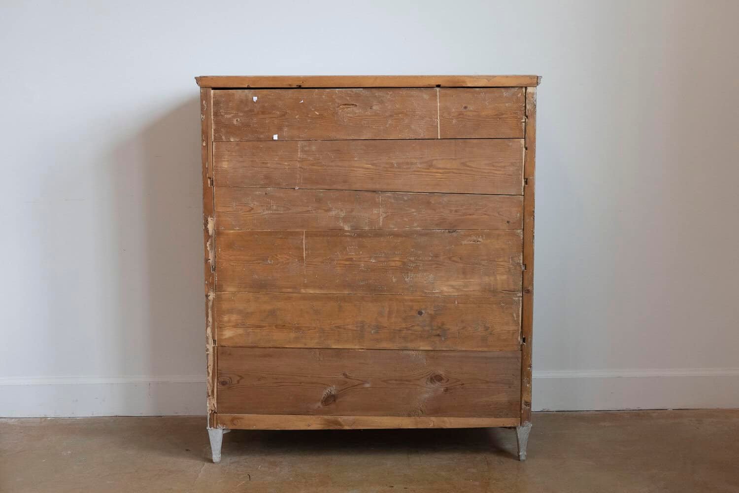 Gustavian Style 1840s Gray Painted Drop Front Secretary with Graduated Drawers - JAA