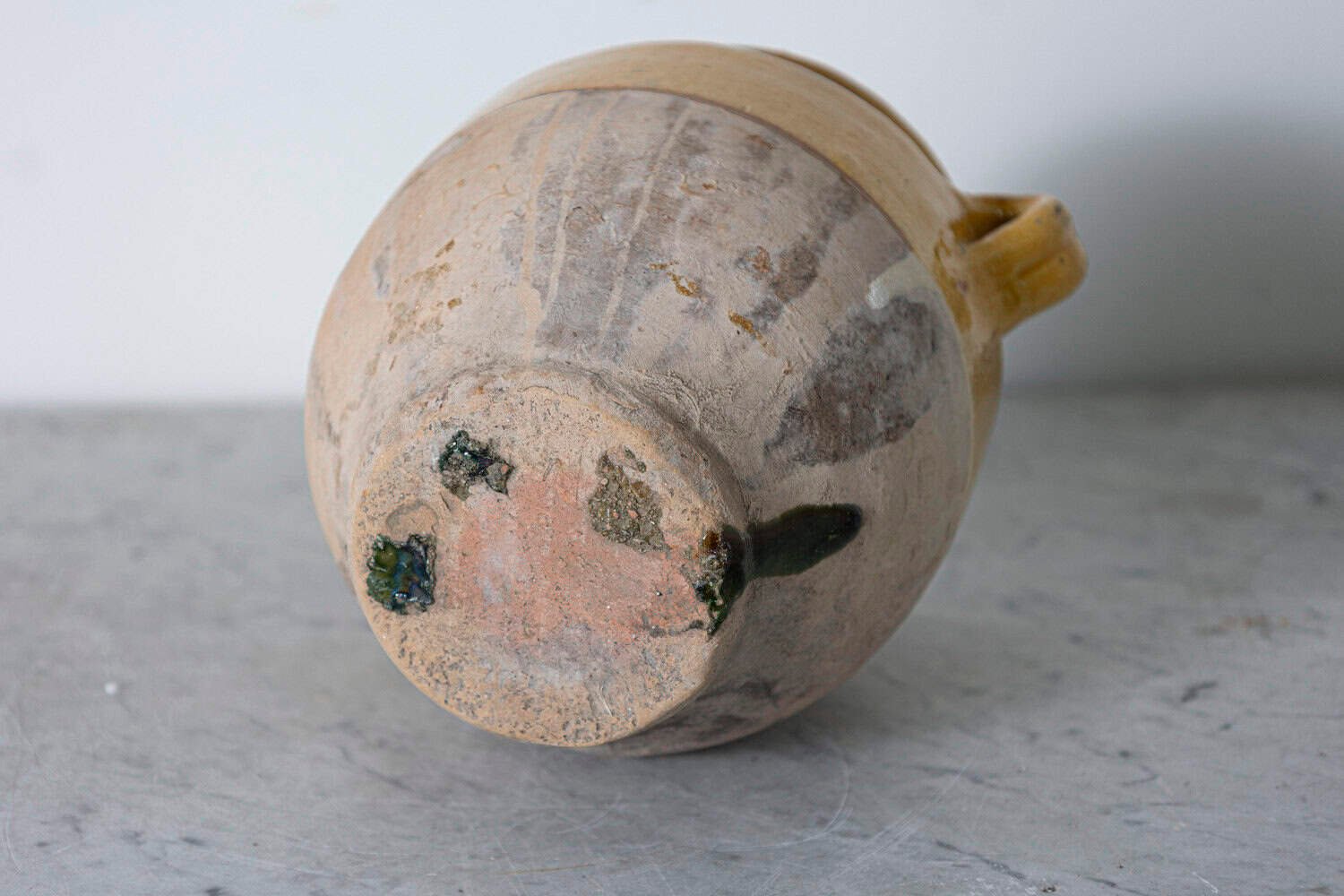 French 19th Century Country Glazed Confit Pot with Ochre Yellow Glaze - JAA