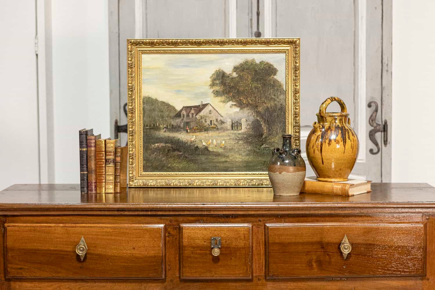 Italian Early 19th Century Walnut Three Drawers over Two Doors Buffet - JAA